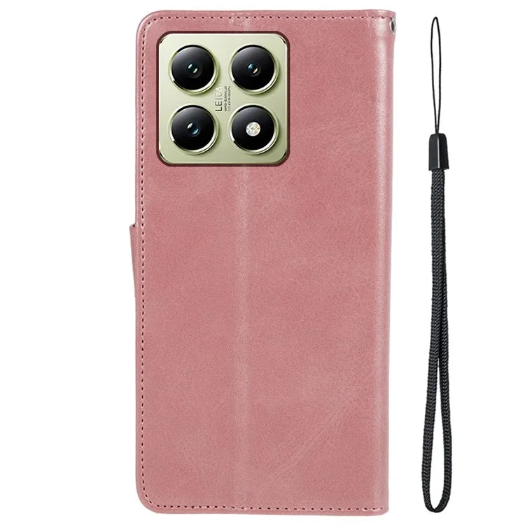 For Xiaomi 14T Case PU Leather Wallet Protective Phone Cover Calf Texture