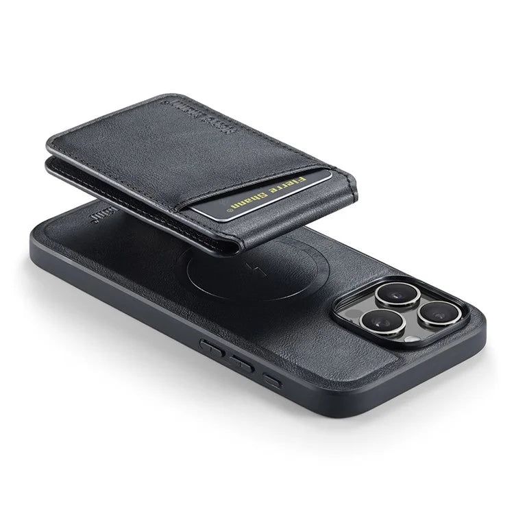 FIERRE SHANN 025 Style For iPhone 16 Pro Max Case Leather+TPU Detachable Card Slots Phone Cover