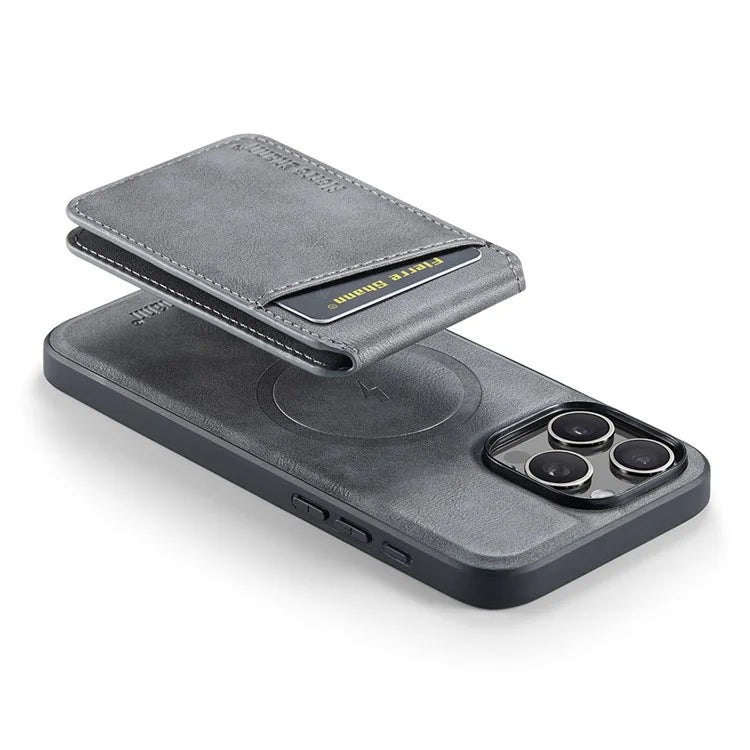 FIERRE SHANN 025 Style For iPhone 16 Pro Max Case Leather+TPU Detachable Card Slots Phone Cover
