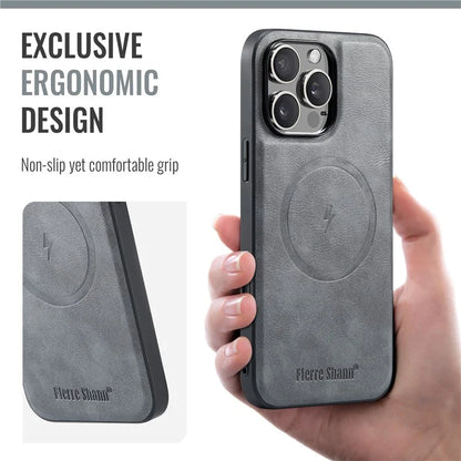 FIERRE SHANN 025 Style For iPhone 16 Pro Max Case Leather+TPU Detachable Card Slots Phone Cover