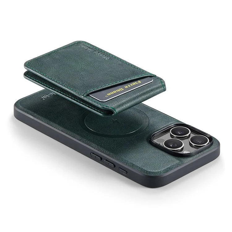 FIERRE SHANN 025 Style For iPhone 16 Pro Max Case Leather+TPU Detachable Card Slots Phone Cover