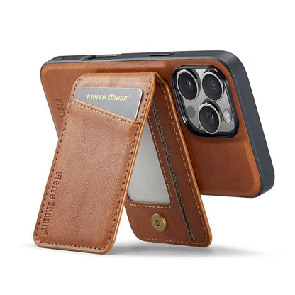 FIERRE SHANN 025 Style For iPhone 16 Pro Max Case Leather+TPU Detachable Card Slots Phone Cover