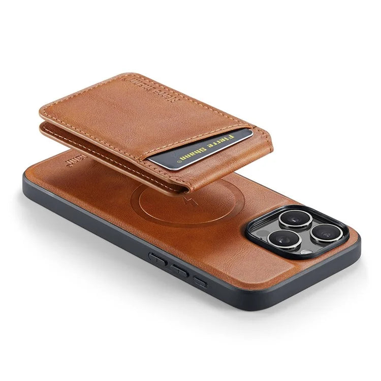 FIERRE SHANN 025 Style For iPhone 16 Pro Max Case Leather+TPU Detachable Card Slots Phone Cover