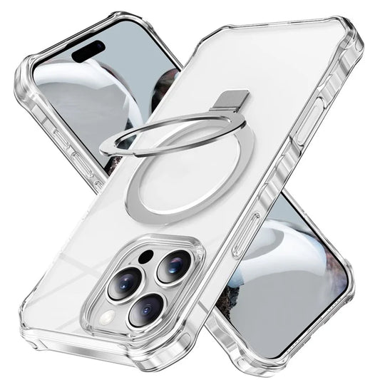 For iPhone 16 Pro Case Small Wavy Edge Compatible with MagSafe Clear Anti-Drop PC+TPU Phone Cover
