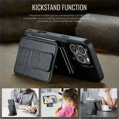 FIERRE SHANN 028 Style For iPhone 16 Pro Max Case Magnetic Detachable Card Slots Leather Back Cover