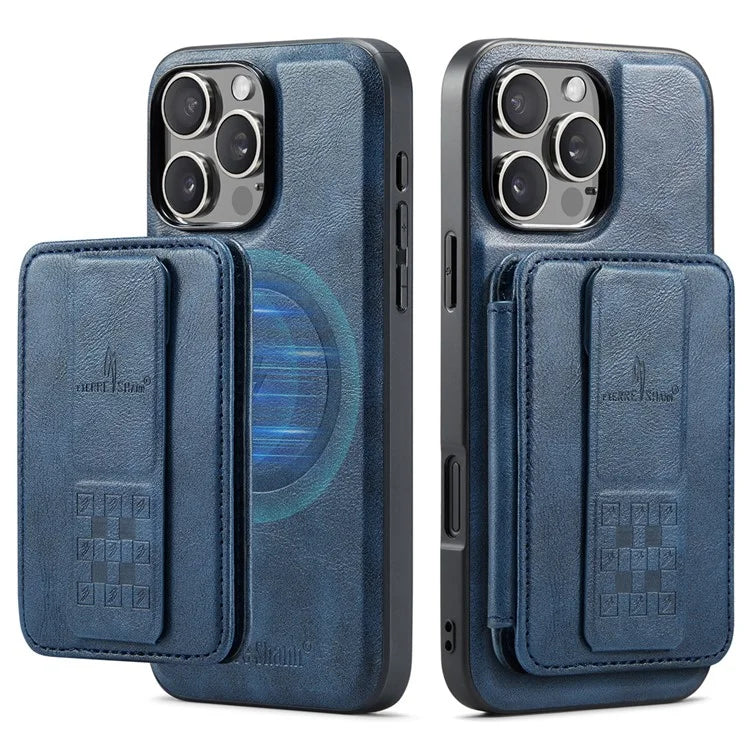 FIERRE SHANN 028 Style For iPhone 16 Pro Max Case Magnetic Detachable Card Slots Leather Back Cover