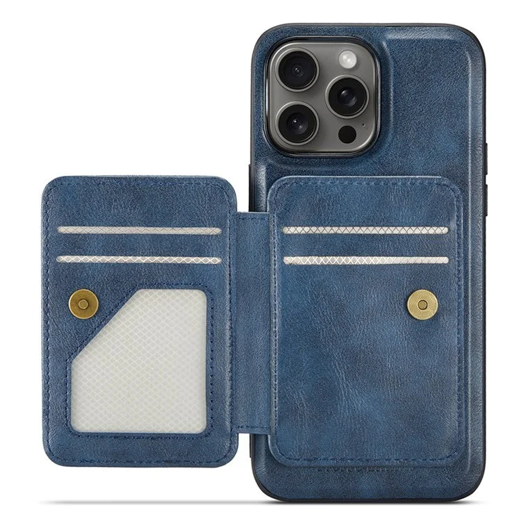 FIERRE SHANN 028 Style For iPhone 16 Pro Max Case Magnetic Detachable Card Slots Leather Back Cover