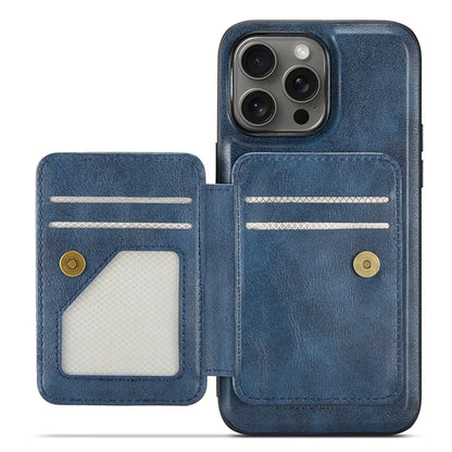 FIERRE SHANN 028 Style For iPhone 16 Pro Max Case Magnetic Detachable Card Slots Leather Back Cover