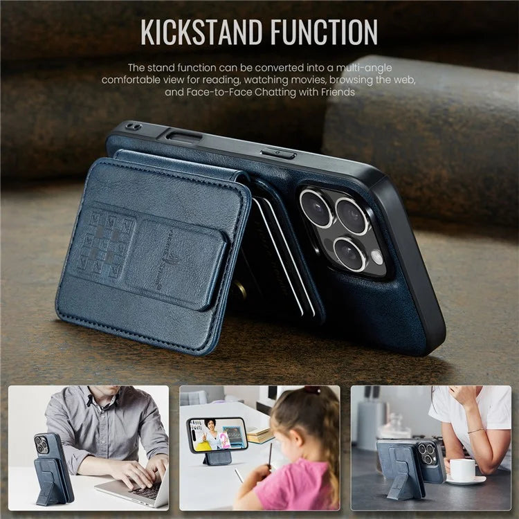 FIERRE SHANN 028 Style For iPhone 16 Pro Max Case Magnetic Detachable Card Slots Leather Back Cover