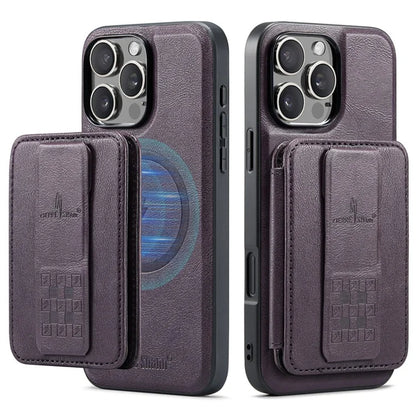 FIERRE SHANN 028 Style For iPhone 16 Pro Max Case Magnetic Detachable Card Slots Leather Back Cover