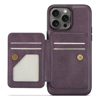 FIERRE SHANN 028 Style For iPhone 16 Pro Max Case Magnetic Detachable Card Slots Leather Back Cover