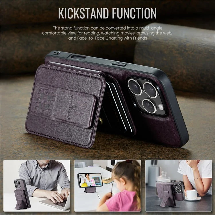 FIERRE SHANN 028 Style For iPhone 16 Pro Max Case Magnetic Detachable Card Slots Leather Back Cover