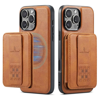 FIERRE SHANN 028 Style For iPhone 16 Pro Max Case Magnetic Detachable Card Slots Leather Back Cover