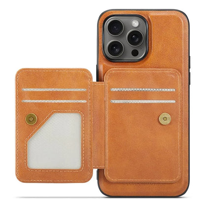 FIERRE SHANN 028 Style For iPhone 16 Pro Max Case Magnetic Detachable Card Slots Leather Back Cover