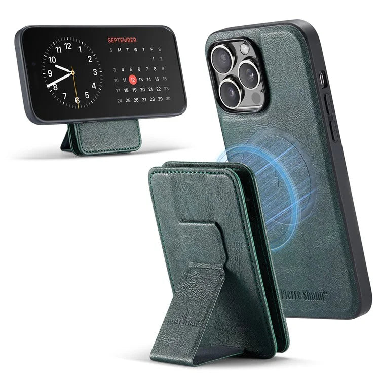 FIERRE SHANN 028 Style For iPhone 16 Pro Max Case Magnetic Detachable Card Slots Leather Back Cover