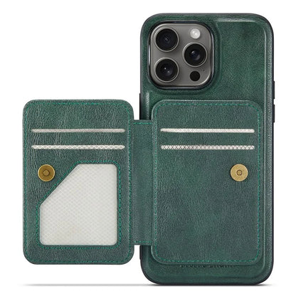 FIERRE SHANN 028 Style For iPhone 16 Pro Max Case Magnetic Detachable Card Slots Leather Back Cover