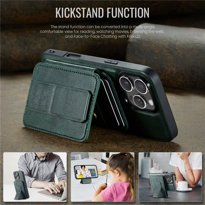 FIERRE SHANN 028 Style For iPhone 16 Pro Max Case Magnetic Detachable Card Slots Leather Back Cover