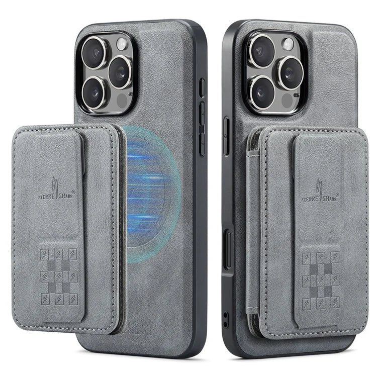 FIERRE SHANN 028 Style For iPhone 16 Pro Max Case Magnetic Detachable Card Slots Leather Back Cover