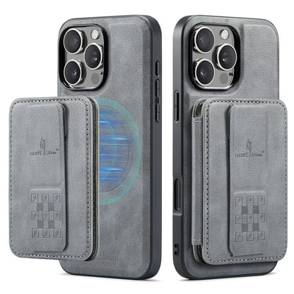 FIERRE SHANN 028 Style For iPhone 16 Pro Max Case Magnetic Detachable Card Slots Leather Back Cover