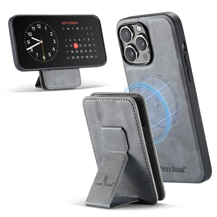 FIERRE SHANN 028 Style For iPhone 16 Pro Max Case Magnetic Detachable Card Slots Leather Back Cover