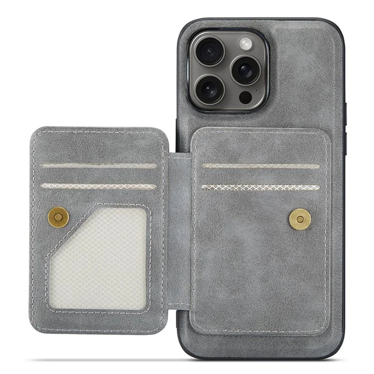 FIERRE SHANN 028 Style For iPhone 16 Pro Max Case Magnetic Detachable Card Slots Leather Back Cover