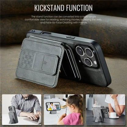FIERRE SHANN 028 Style For iPhone 16 Pro Max Case Magnetic Detachable Card Slots Leather Back Cover