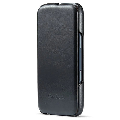 For iPhone 16 Pro Max Case Vertical Flip Leather Crazy Horse Texture Phone Cover
