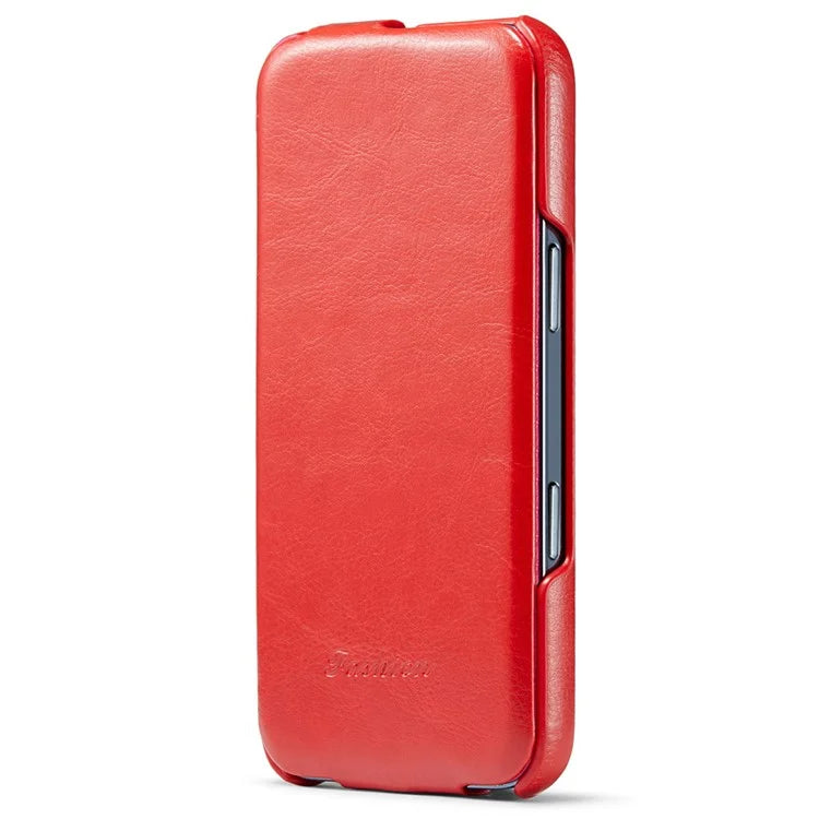 For iPhone 16 Pro Max Case Vertical Flip Leather Crazy Horse Texture Phone Cover