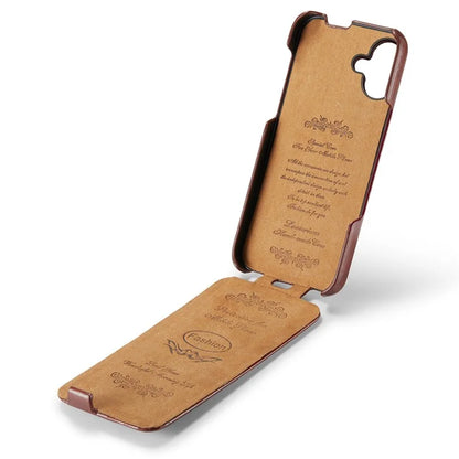 For iPhone 16 Case Vertical Flip Leather Crazy Horse Texture Phone Cover