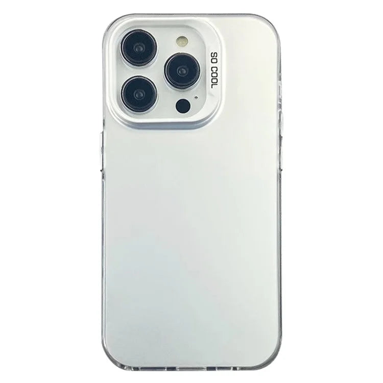 For iPhone 14 Pro Max Case IMD Silver Color Finish TPU+PC Phone Cover