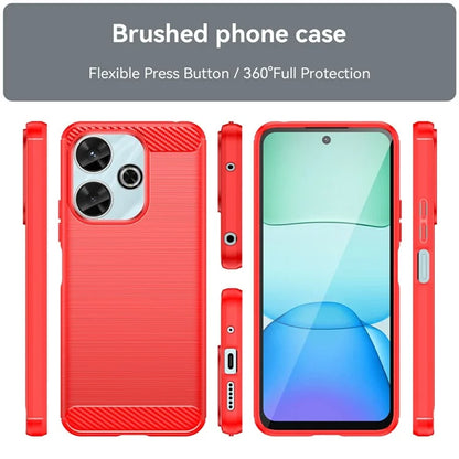 For Xiaomi Redmi 13 4G  /  13 5G  /  Poco M6 4G  /  Note 13R 5G  /  Poco M6 Plus 5G Case Carbon Fiber Texture TPU Brushed Phone Cover