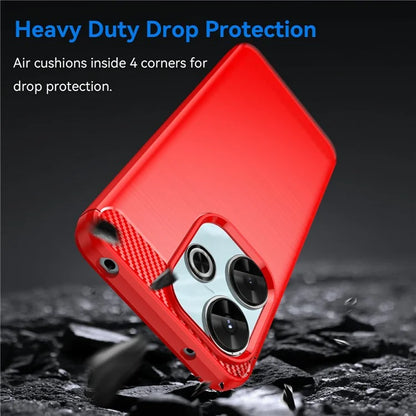 For Xiaomi Redmi 13 4G  /  13 5G  /  Poco M6 4G  /  Note 13R 5G  /  Poco M6 Plus 5G Case Carbon Fiber Texture TPU Brushed Phone Cover