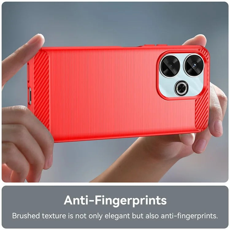 For Xiaomi Redmi 13 4G  /  13 5G  /  Poco M6 4G  /  Note 13R 5G  /  Poco M6 Plus 5G Case Carbon Fiber Texture TPU Brushed Phone Cover