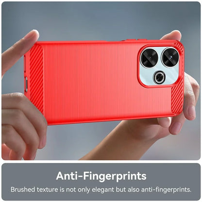 For Xiaomi Redmi 13 4G  /  13 5G  /  Poco M6 4G  /  Note 13R 5G  /  Poco M6 Plus 5G Case Carbon Fiber Texture TPU Brushed Phone Cover