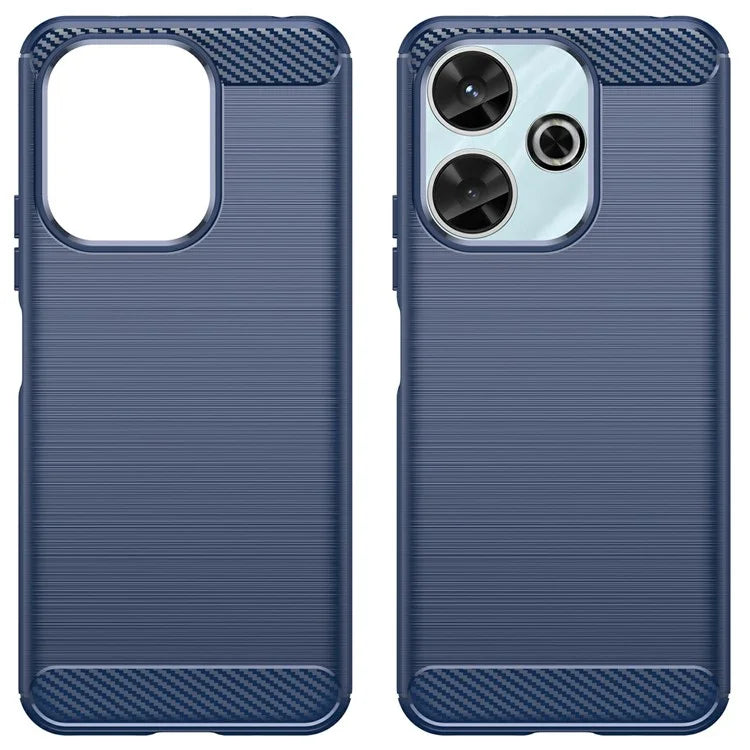 For Xiaomi Redmi 13 4G  /  13 5G  /  Poco M6 4G  /  Note 13R 5G  /  Poco M6 Plus 5G Case Carbon Fiber Texture TPU Brushed Phone Cover