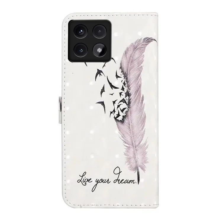 For Xiaomi 14T Case 3D Creative Pattern PU Leather Stand Phone Cover