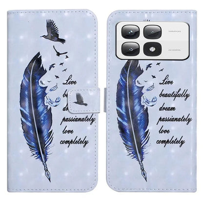 For Xiaomi 14T Pro Case 3D Creative Pattern PU Leather Stand Phone Cover