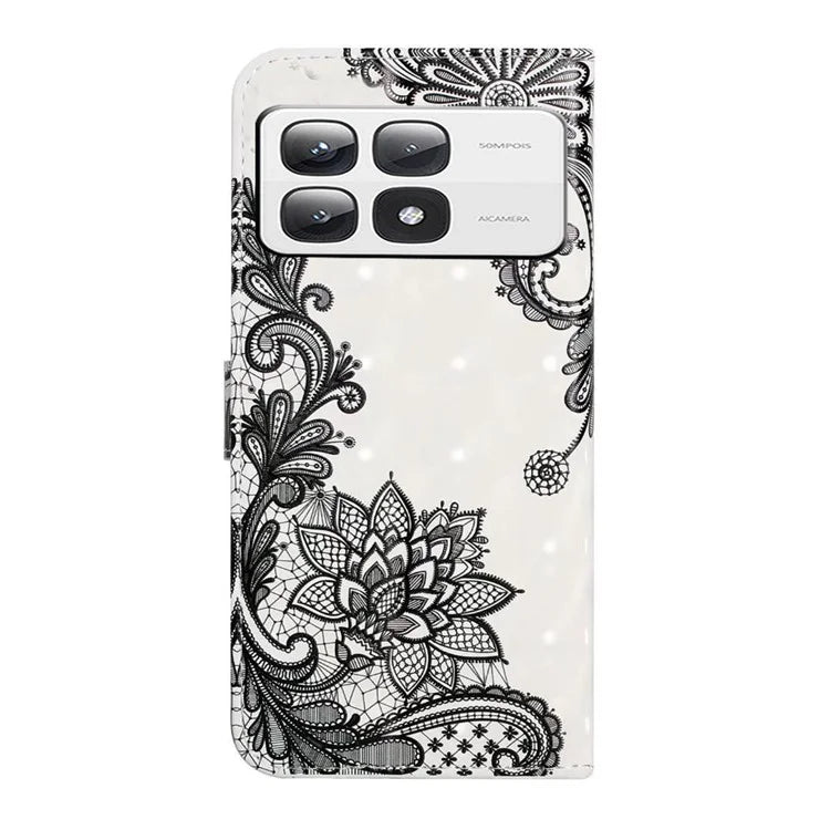 For Xiaomi 14T Pro Case 3D Creative Pattern PU Leather Stand Phone Cover