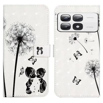 For Xiaomi 14T Pro Case 3D Creative Pattern PU Leather Stand Phone Cover