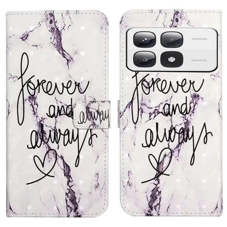 For Xiaomi 14T Pro Case 3D Creative Pattern PU Leather Stand Phone Cover