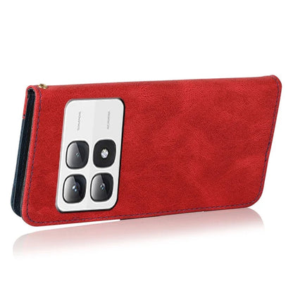 For Xiaomi 14T Pro Cover Color Splicing Wallet Stand Leather Phone Case with Wrist Strap