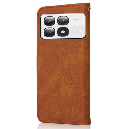 For Xiaomi 14T Pro Cover Color Splicing Wallet Stand Leather Phone Case with Wrist Strap