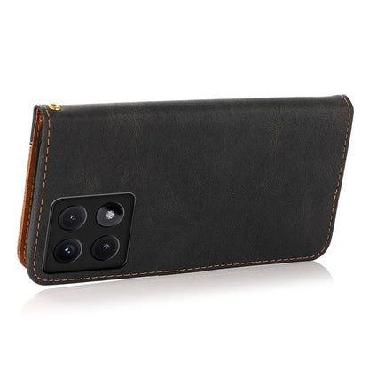For Xiaomi 14T Cover Color Splicing Wallet Stand Leather Phone Case with Wrist Strap