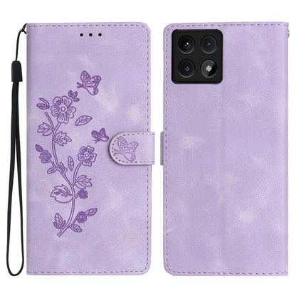 For Xiaomi 14T Case Leather Imprinted Flower Phone Cover Wallet with Wrist Strap