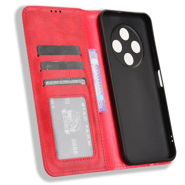 For TECNO Spark 30C kL5n Leather Case Wallet Stand Retro Texture Phone Cover