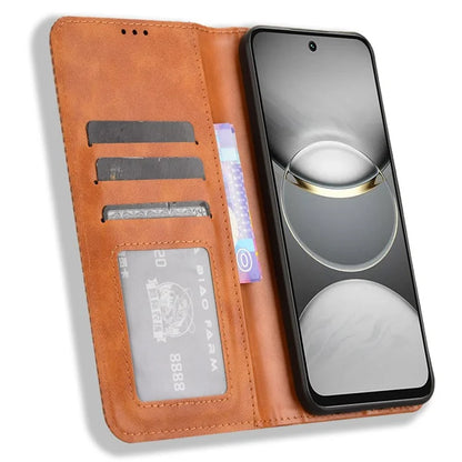 For TECNO Spark 30C kL5n Leather Case Wallet Stand Retro Texture Phone Cover