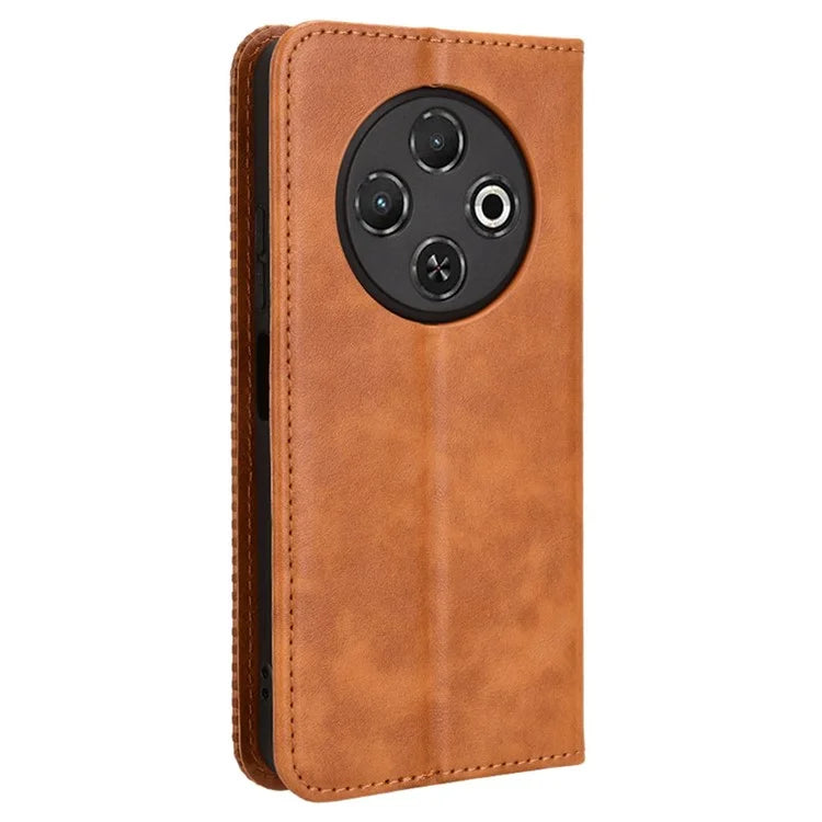 For TECNO Spark 30C kL5n Leather Case Wallet Stand Retro Texture Phone Cover