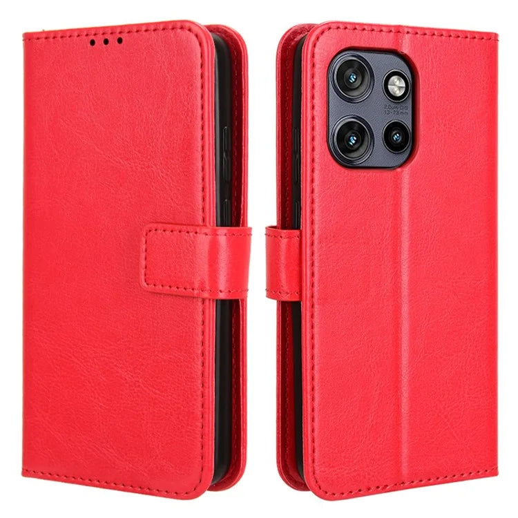 For Motorola Edge 50 Neo 5G  /  Moto S50 5G Case Crazy Horse Texture PU Leather Phone Wallet Cover
