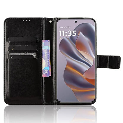 For Motorola Edge 50 Neo 5G  /  Moto S50 5G Case Crazy Horse Texture PU Leather Phone Wallet Cover