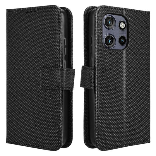 For Motorola Edge 50 Neo 5G / Moto S50 5G Case PU Leather Diamond Texture Wallet Phone Cover